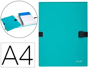 EXACOMPTA Chemise à dos extensible N'CLIP, A4, turquoise — Chemises & trieurs