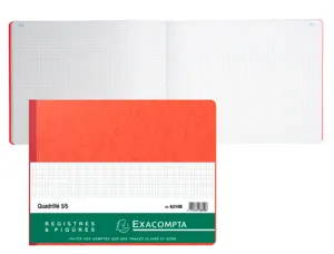 EXACOMPTA Piqûre Quadrillé 5x5, 250 x 320 mm horizontal — Livres de comptes