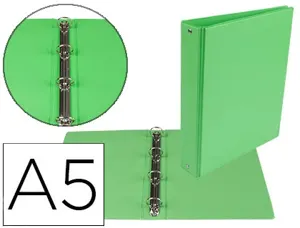Classeur liderpapel 4 anneaux ronds 25mm a5 carton rembordé pvc coloris vert pistache — Non classé