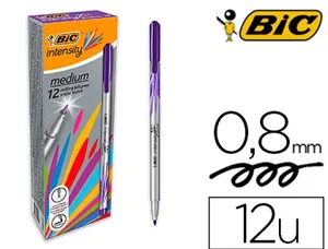 Feutre bic intensity pointe moyenne 0.8mm corps fin       capuchon couleur encre fluide intense coloris violet — Non classé
