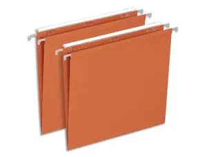 Dossier suspendu l'oblique economique kraft orange 210g  a4 tiroir entraxe 330mm       h250mm fond v boite 25 unites — Non…