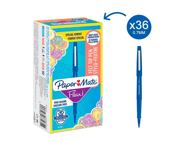 Paper:Mate Stylo feutre Flair Original, Value Pack, bleu — Fournitures — vue 5