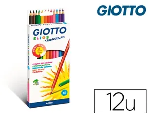 Crayon Couleur Giotto Elios Wood Free Corps Triangulaire Mine Extra-Resistante 2,8mm Etui Carton Accrochable 12 — Activités…