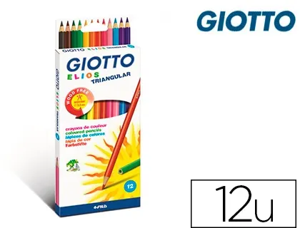 Crayon Couleur Giotto Elios Wood Free Corps Triangulaire Mine Extra-Resistante 2,8mm Etui Carton Accrochable 12 — Activités…