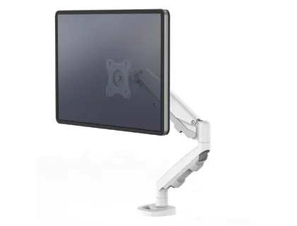 Bras articulé simple fellowes pour écran ressort à gaz système passe-câbles intégré supporte jusqu'à 8kg coloris blanc —…