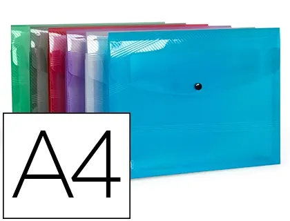 Chemise pochette elba hawai polypropylene translucide     format a4 fermeture bouton    pression coloris assortis — Non…