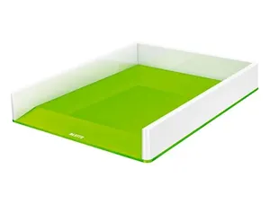 Corbeille courrier leitz wow dual polystyrene superposable large ouverture avant         capacite 300f coloris vert — Non…