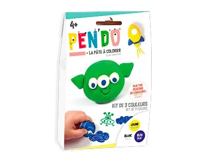Pate a modeler dtm pen'do crayon a colorier apres sechage lot 3 couleurs cosmos — Non classé