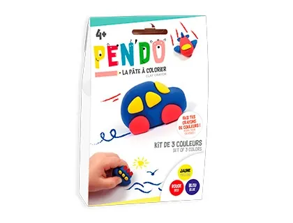 Pate a modeler dtm pen'do crayon a colorier apres sechage lot 3 couleurs vehicules — Non classé