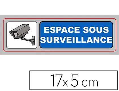 Plaque signalisation viso sign pvc auto-adhesive espace sous surveillance 17x5cm — Non classé