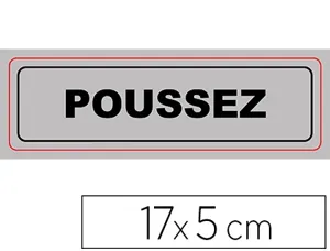Plaque signalisation viso sign pvc auto-adhesive        poussez 17x5cm — Non classé