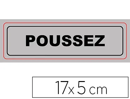 Plaque signalisation viso sign pvc auto-adhesive        poussez 17x5cm — Non classé