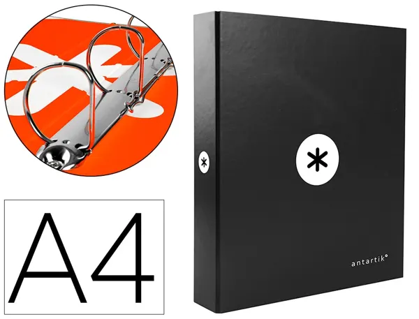 Classeur antartik 4 anneaux end 40mm a4+ carton rembordé    coloris noir — Non classé