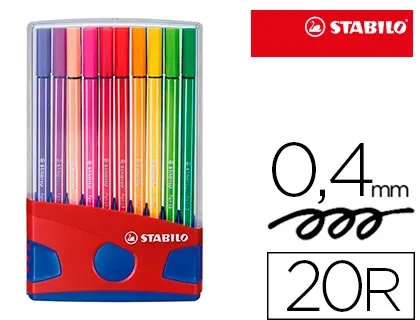 Feutre Coloriage Stabilo Pen 68 Encre Aquarellable Pointe Ogive Moyenne Robuste Color Parade Etui Chevalet 20 — Activités…