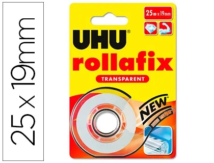 Ruban adhesif uhu rollafix transparent avec devidoir     25mx19mm — Non classé