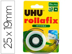 Ruban adhesif uhu rollafix invisible avec devidoir       25mx19mm — Non classé