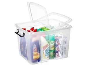 Boite rangement cep curve box polypropylene couvercle       opaque noir clipsable         poignees 59x45x35cm coloris — Non…