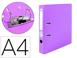 Classeur levier liderpapel a4 documenta carton rembordé 1,9mm dos 52mm rado métallique coloris lilas — Non classé