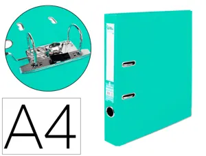 Classeur levier liderpapel a4 documenta carton rembordé 1,9mm dos 52mm rado métallique coloris vert clair — Non classé