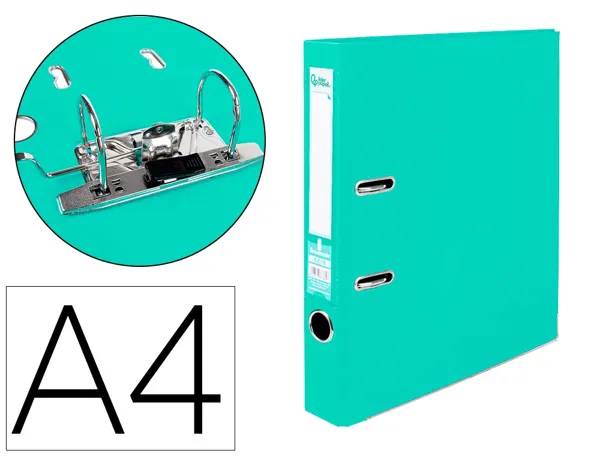 Classeur levier liderpapel a4 documenta carton rembordé 1,9mm dos 52mm rado métallique coloris vert clair — Non classé