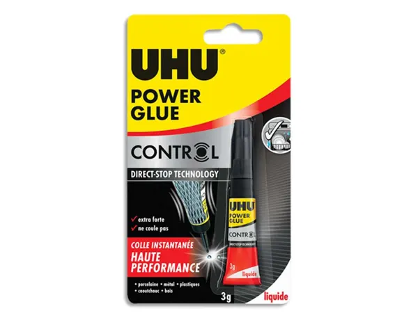 Colle rapide uhu power glue liquide control débit tube 3g — Non classé