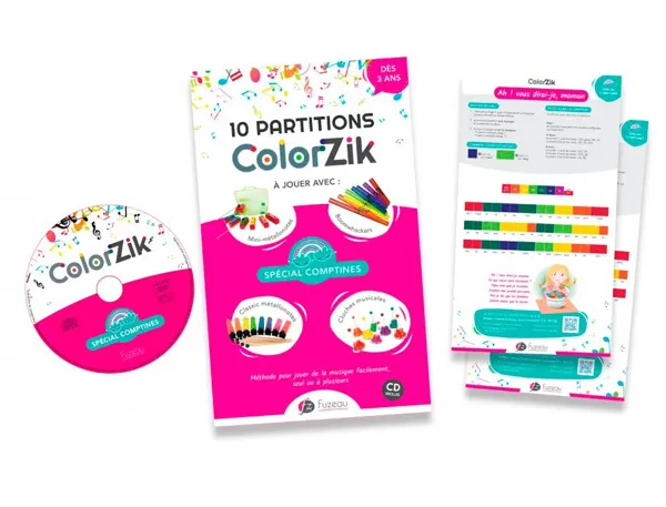 Partition Coloree Editions Fuzeau Colorzik Comptines Pack De 10 Comptines Avec Paroles Et 1 Cd — JEUX