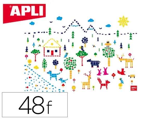Kit apli de 4 affiches foret dim. 700x1000mm + 48 feuilles de gommettes + 4 modeles couleur a5 — Non classé