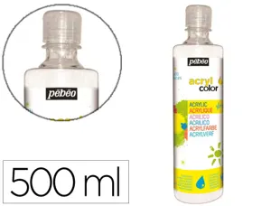 Gouache acrylique pebeo acrycolor indelebile couvrante brillante miscible tout support blanc flacon 500ml — Non classé
