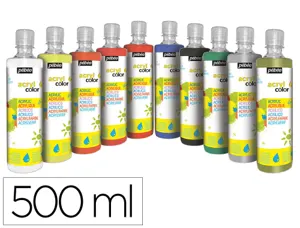 Gouache acrylique pebeo acrycolor indelebile couvrante brillante coloris assortis special fete 10 flacons x 500ml — Non…