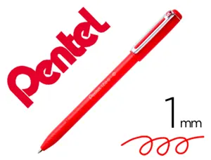 Stylo-bille pentel izee retractable ecriture moyenne  pointe 1mm encre faible       viscosite rechargeable rouge — Non classé