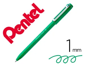 Stylo-bille pentel izee retractable ecriture moyenne  pointe 1mm encre faible       viscosite rechargeable vert — Non classé