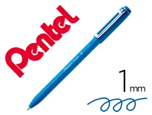 Stylo-bille pentel izee retractable ecriture moyenne  pointe 1mm encre faible       viscosite rechargeable bleu — Non classé