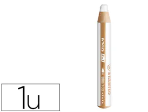 Crayon couleur stabilo woody 3in1 bois pefc multi-usage    toute surface ardoise tableau tout type coloris blanc — Non classé