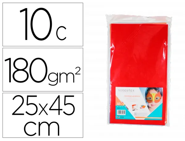Feutrine adhesive sodertex 180gm2 1mm 250x450mm 10       coupons coloris assortis — Non classé