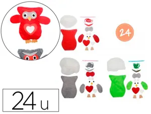 Kit feutrine sodertex hibou ozzy a fabriquer 2mm 24       sachets individuels 3 coloris assortis — Non classé