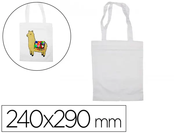 Petit sac shopping sodertex en coton 100grm2 240x290mm 12 pcs coloris blanc — Non classé