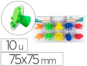 Tampons sodertex quel temps fait il en mousse double      densite avec poignee 75x75mm  10 pcs coloris assortis — Non classé