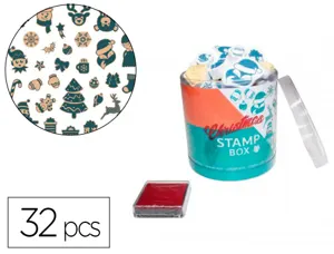Tampons sodertex christmas 1,3mm + 1 encreur 32 pcs      tailles et coloris assortis — Non classé