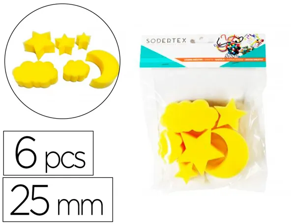 Eponges tampons sodertex sur mon nuage a peindre 25mm 6    pcs coloris assortis — Non classé