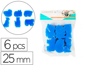 Eponges tampons sodertex animaux de la ferme a peindre 25mm 6 pcs coloris assortis — Non classé
