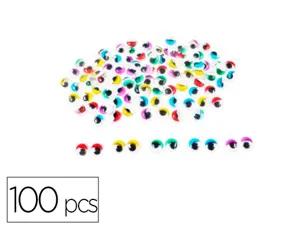 Yeux mobiles sodertex avec cils colores adhesifs 10mm    100 pcs — Non classé