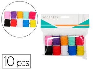 Bobines de fil sodertex polyester elastique 0,5mm x 5 ml 10 pcs coloris assortis — Non classé