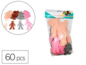 Familles du monde en mousse eva sodertex  2mm 3 tailles   60 pcs 4 coloris assortis — Non classé