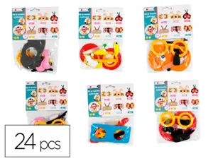 Lunettes sodertex 6 personnages 150x150mm a       200x150mm kit 24 pcs coloris  assortis — Non classé