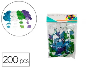 Stickers animaux sodertex en mousse eva pailletee 2mm 200  pcs 4 coloris assortis — Non classé
