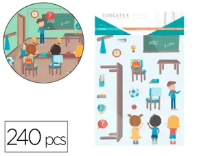 Gommettes papier sodertex dans ma classe avec scene     telechargeable 170x220mm 240  pcs 12 planches coloris — Non classé