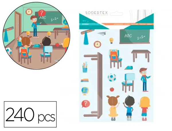 Gommettes papier sodertex dans ma classe avec scene     telechargeable 170x220mm 240  pcs 12 planches coloris — Non classé