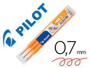 Recharge roller pilot frixion ball 07 pointe moyenne        coloris orange abricot - set  de 3 un — Non classé