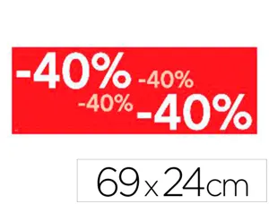 Affiche apli agipa -40% format 69x24cm coloris rouge blanc — Non classé