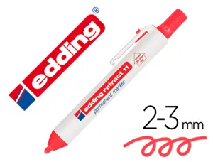 Marqueur edding permanent rétractable pointe ogive 1,5/3mm rechargeable coloris rouge — Non classé